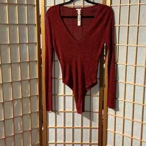 Victoria's Secret Burgundy V-Neck Bodysuit